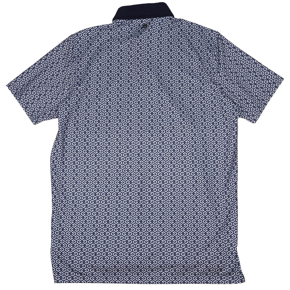 Greyson Golf Polo Shirt Men’s Medium Blue Geometric Performance Short Sleeve - Picture 6 of 9